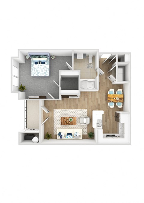 Floor plan for 1 bed, 1 bath, 812 sqft